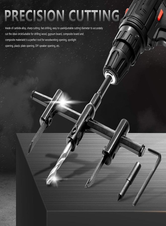 UPTODATETOOLS Adjustable Hole Saw Circle Hole Cutter Drill Bit, Heavy Duty Wood Drywall Drill Bit Round Cutting for Woodworking, 30-200mm - Image 5